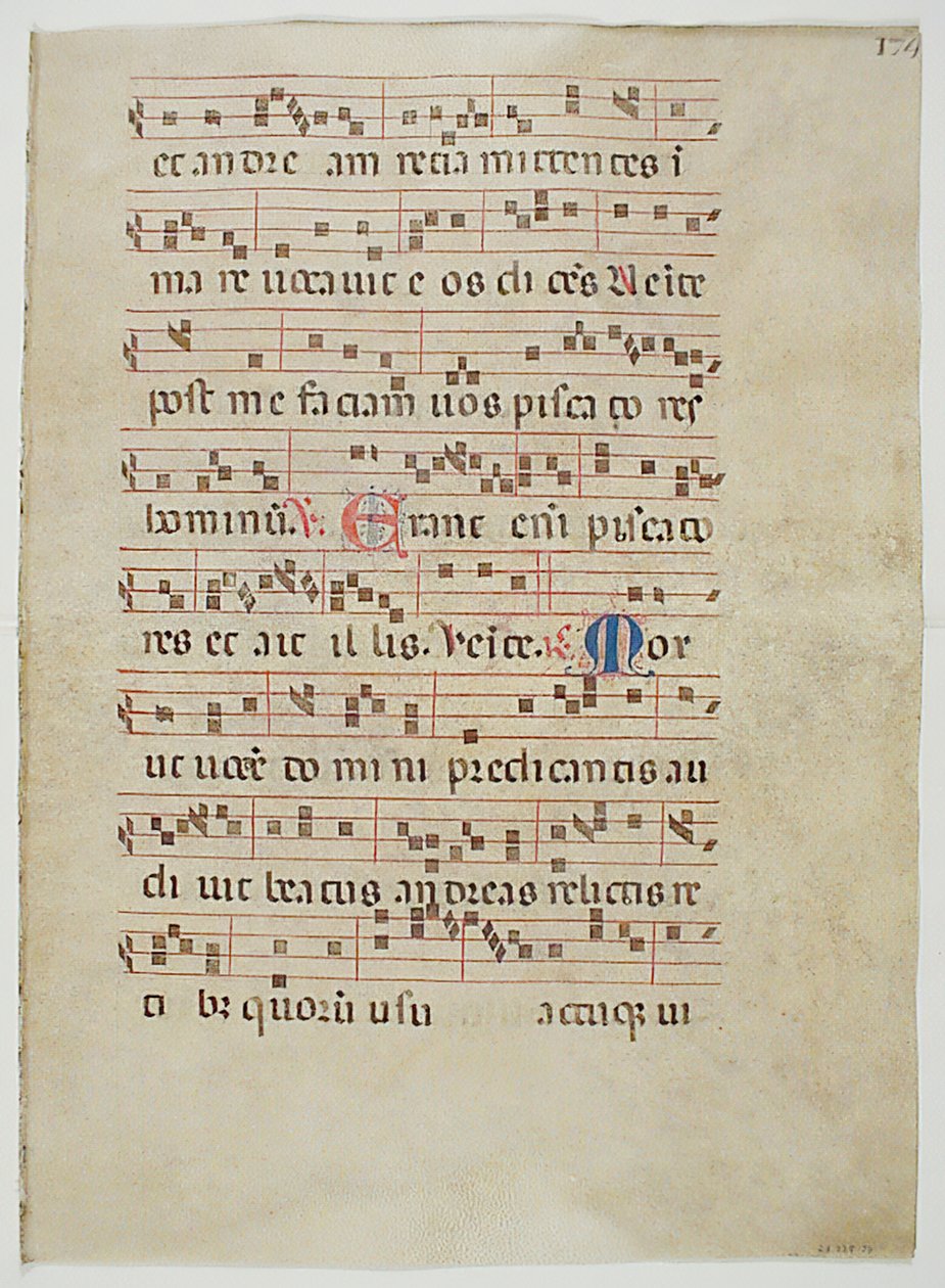 Bifolium de um antifonário, italiano, século XIV. de Unbekannt
