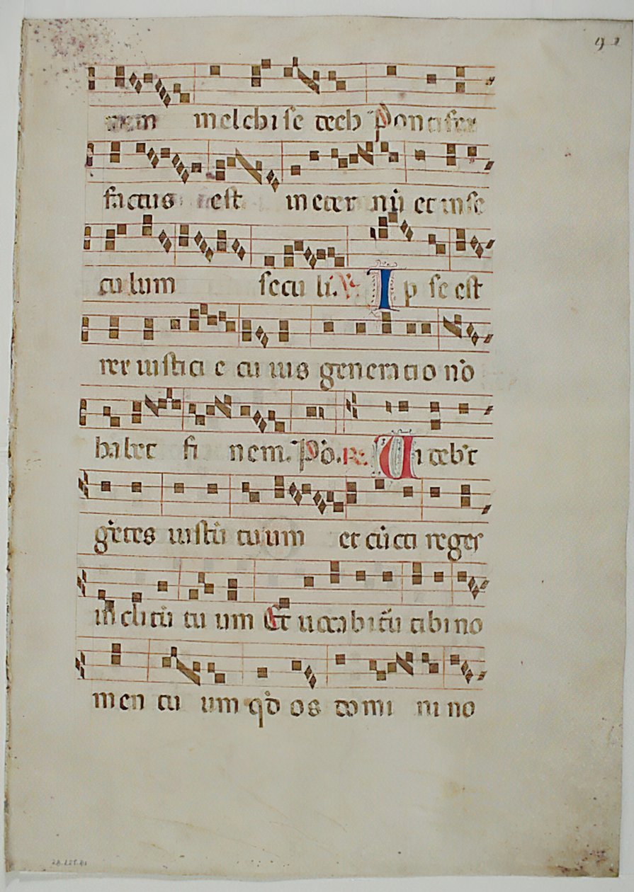 Bifolium de um antifonário, italiano, século XIV. de Unbekannt