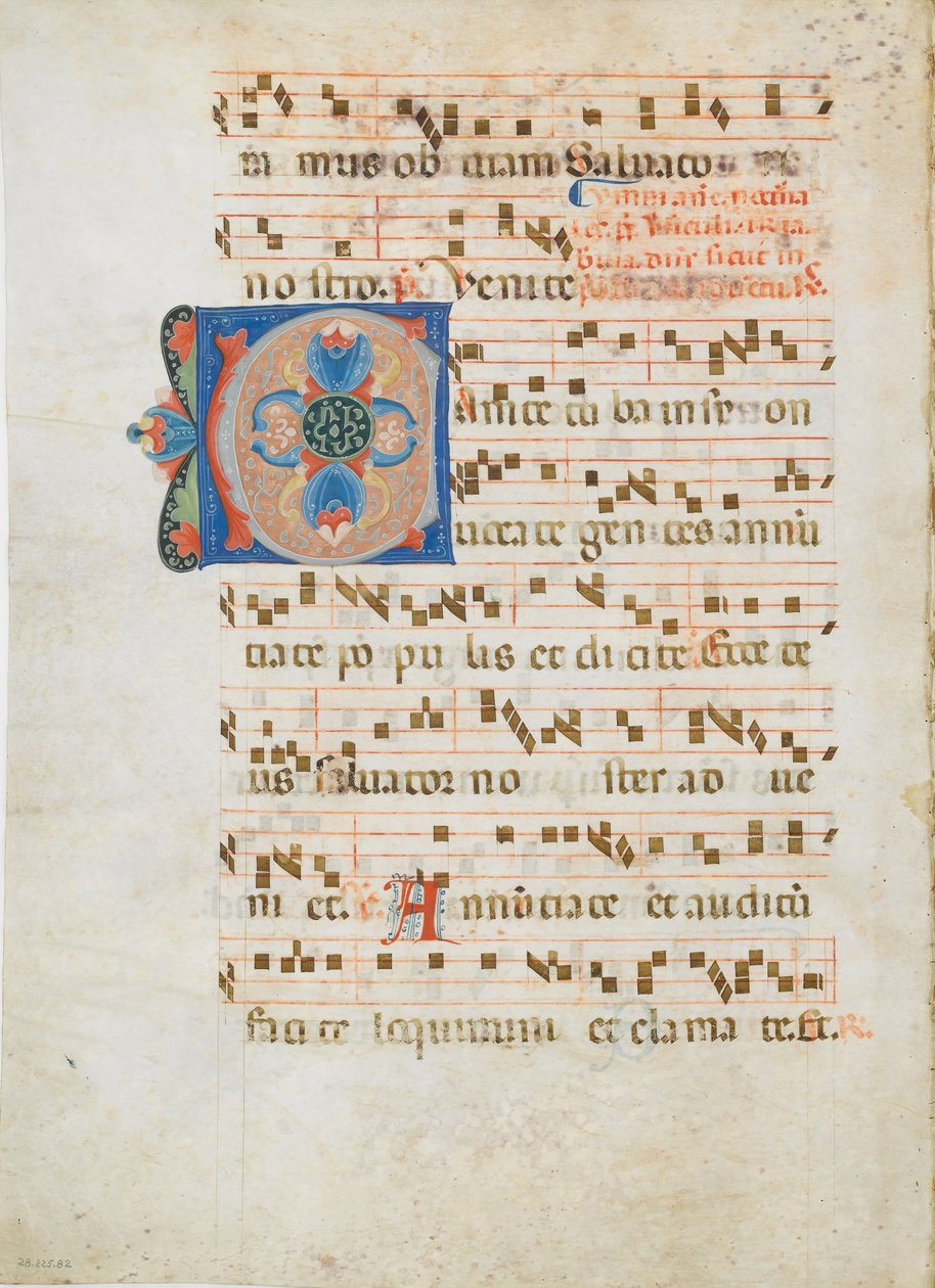 Bifólio com C inicial, de um antifônico, ca. 1320 de Unbekannt