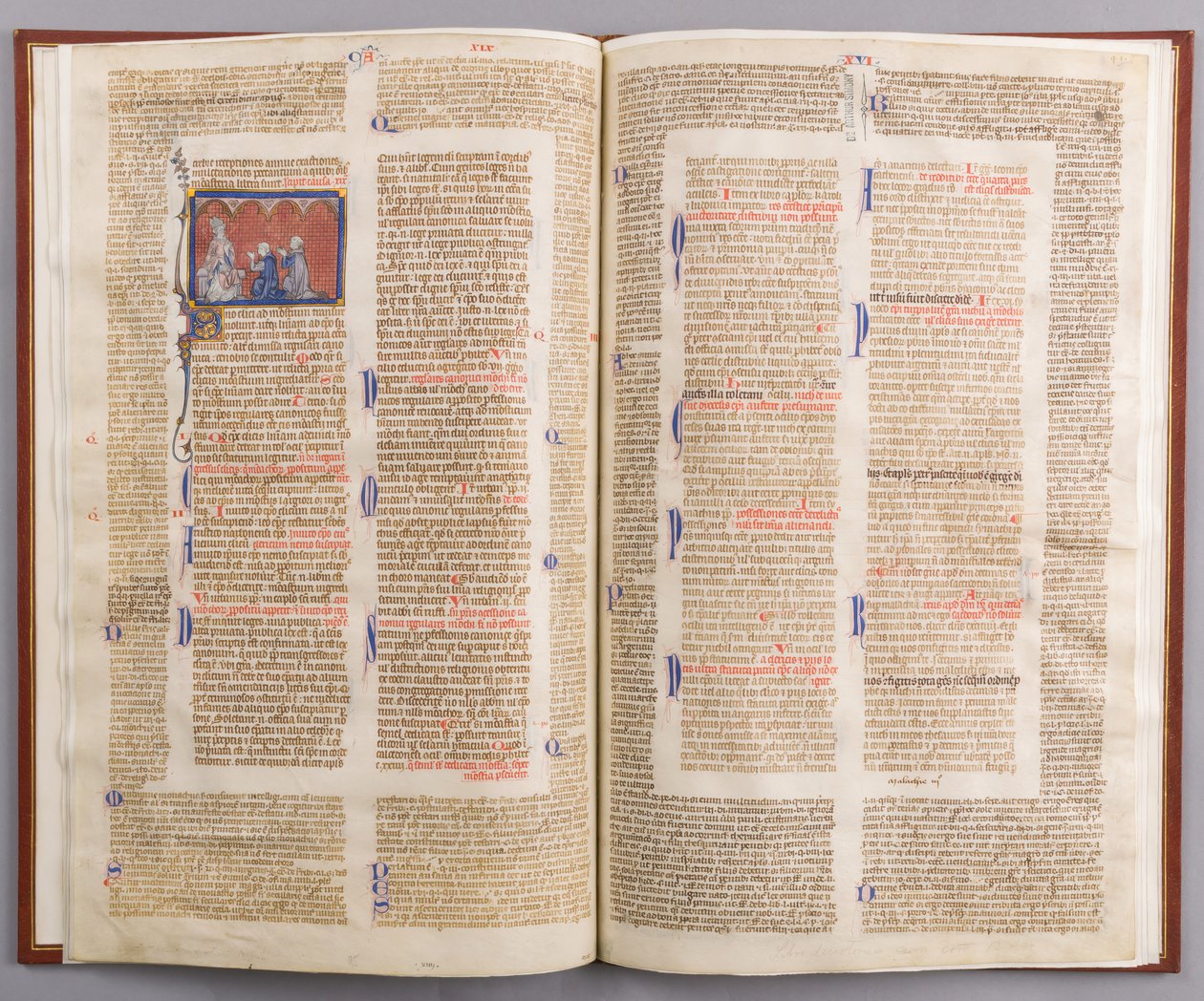 Bifolium com os Decretais de Graciano, francês, ca. 1290. de Unbekannt