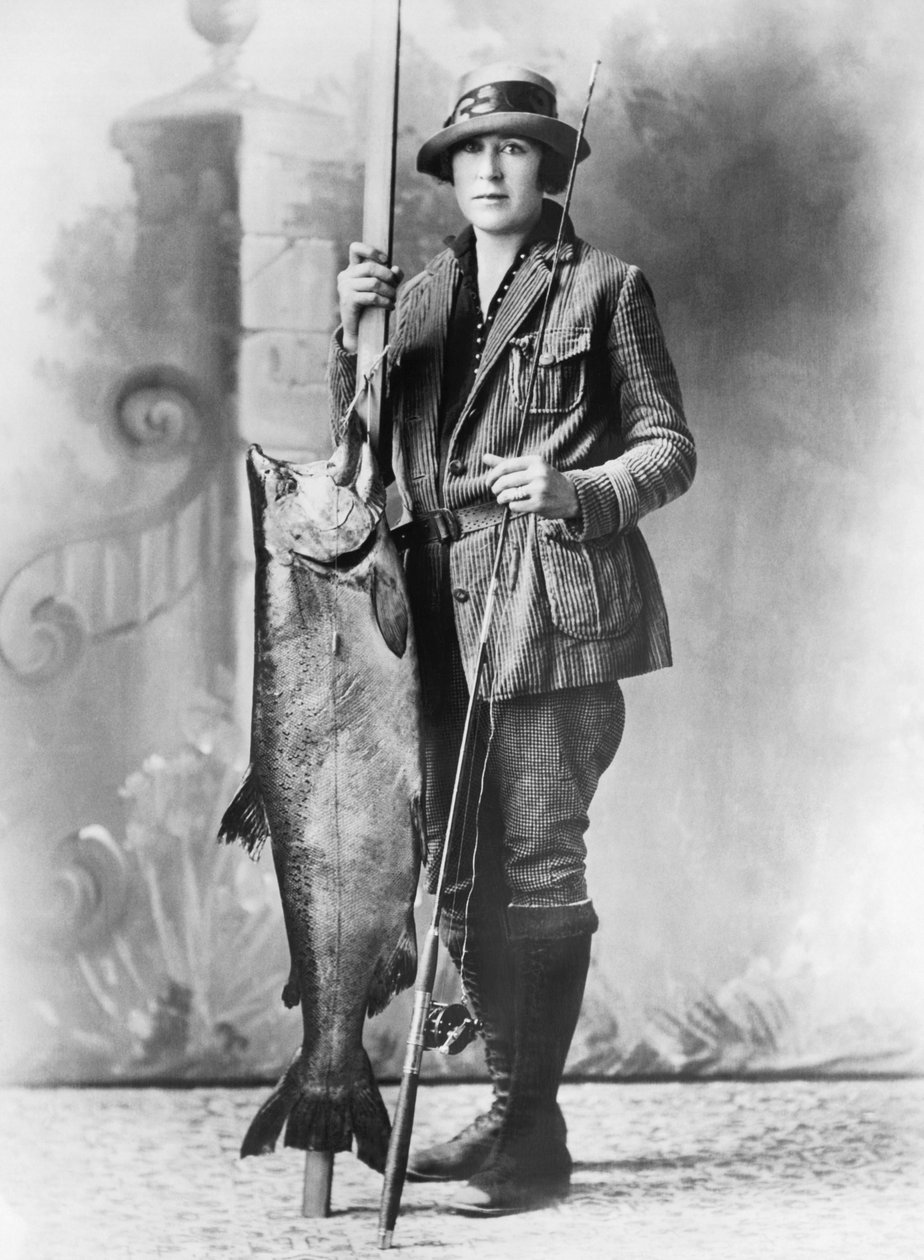 Maior Salmão do Ano, Estados Unidos, c.1927 (foto a p/b) de Unbekannt