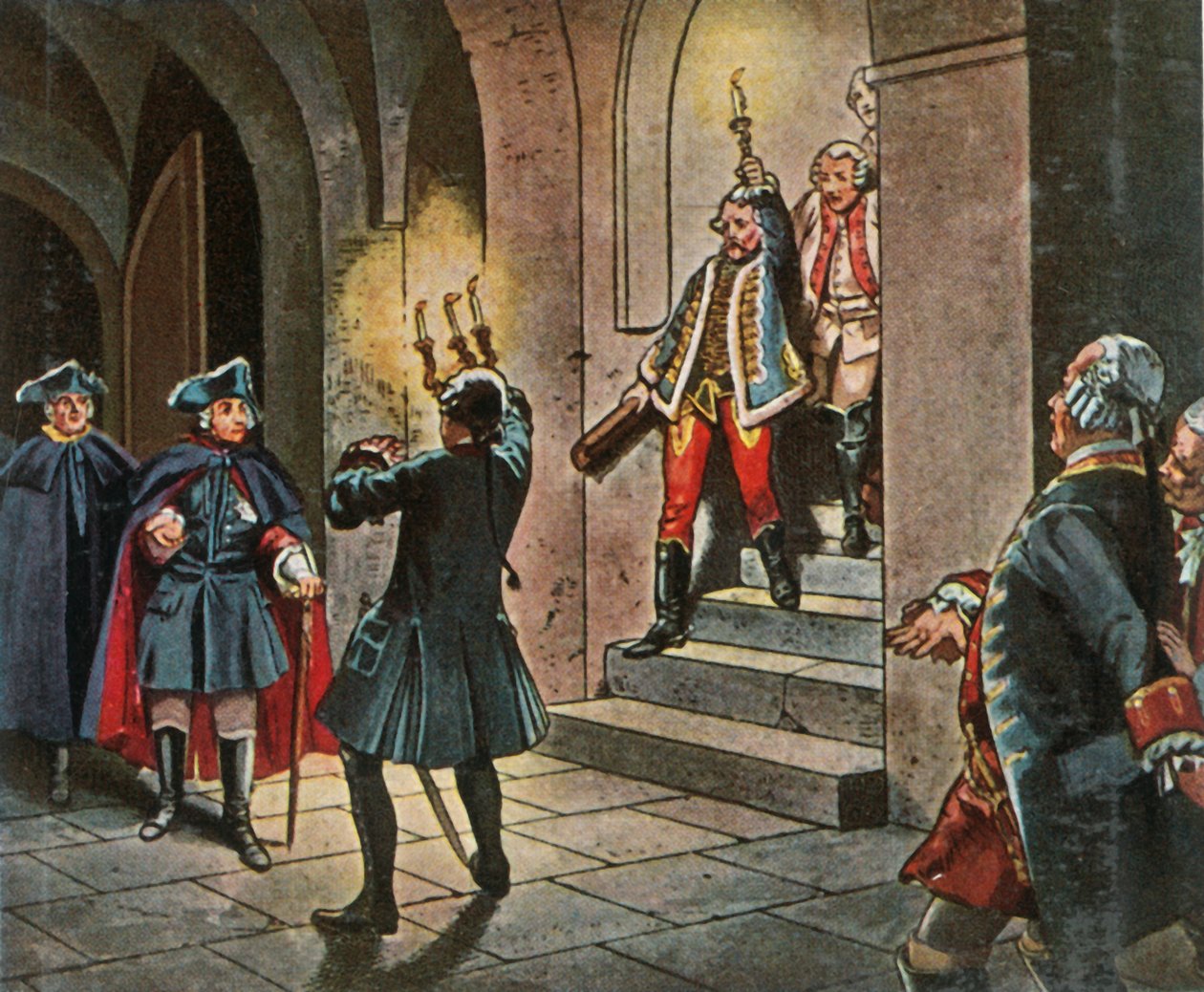Foto 76: Frederico, o Grande, no Castelo de Lissa. 5 de dezembro de 1757, 1936. de Unbekannt