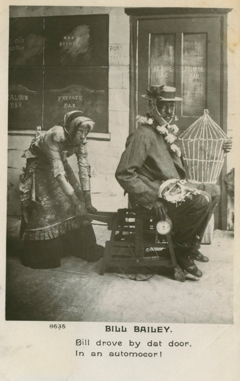 Cartão postal de Bill Bailey. Bill Bailey, Você não vai voltar para casa, era uma música popular publicada em 1902 de Unbekannt
