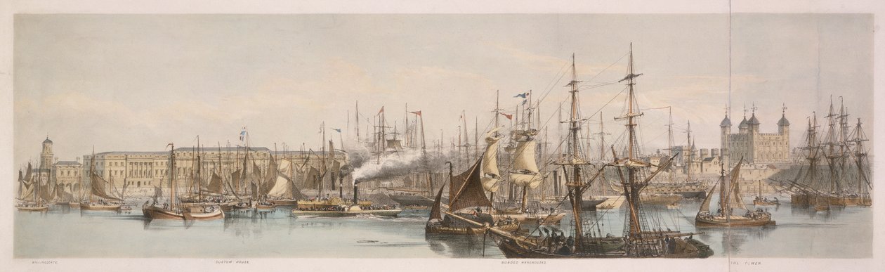 Billingsgate, Custom House e a Torre de Londres de Unbekannt