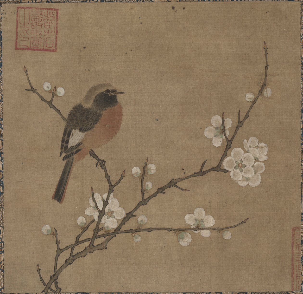Pássaro em um galho de floração, anos 1100. de Unbekannt