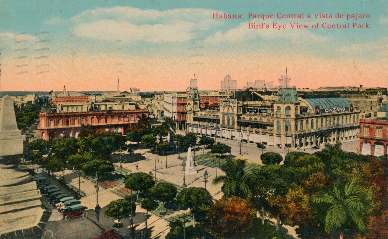 Vista aérea do Central Park, Havana, Cuba, c1919 de Unbekannt