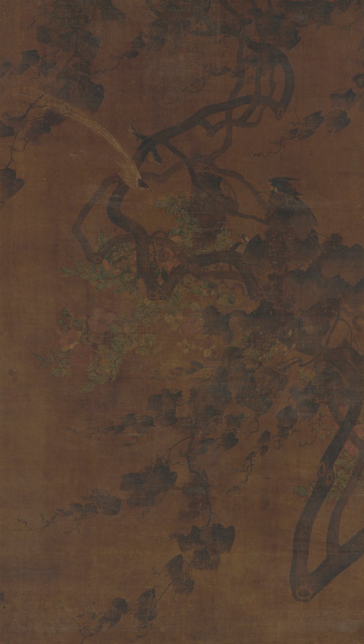 Pássaros, videiras e flores, dinastia Ming, 1368-1644. de Unbekannt