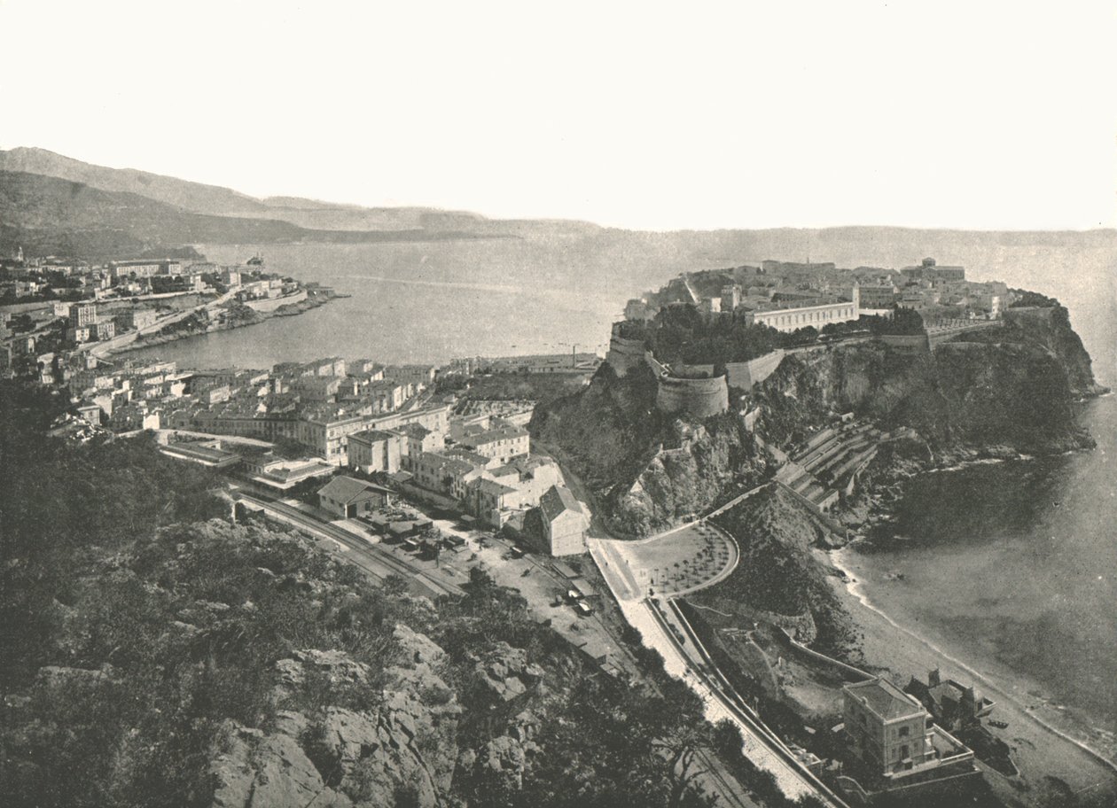 Vista aérea, Monte Carlo, Mônaco, 1895. de Unbekannt