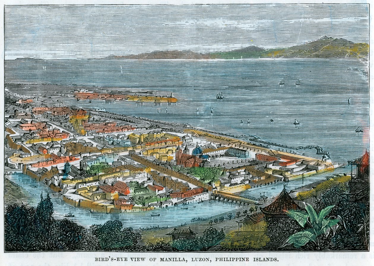 Pássaros olho vista de Manilla, Luzon, Ilhas Filipinas, c1880 de Unbekannt