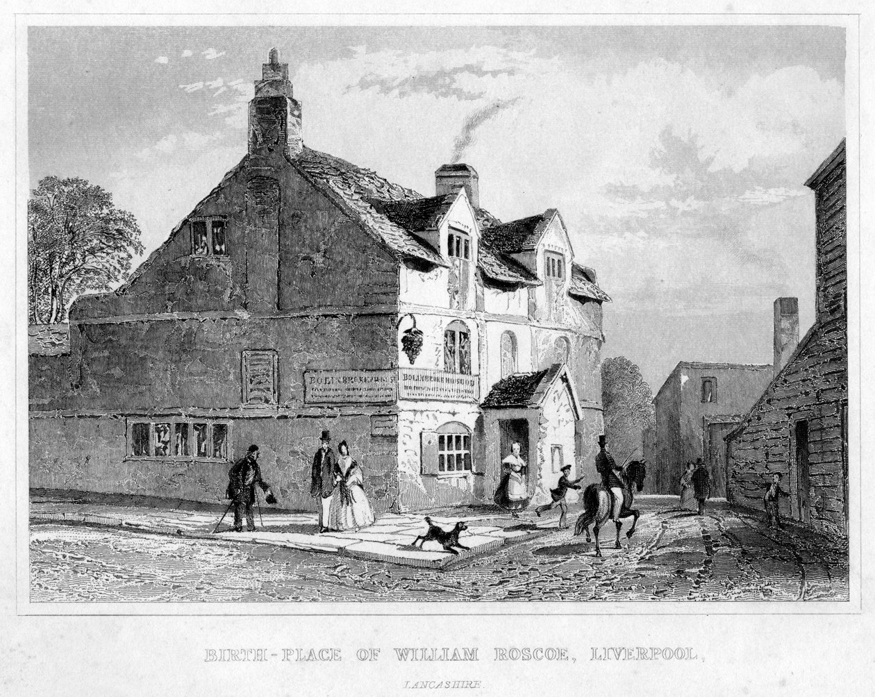 Local de nascimento de William Roscoe, Liverpool, Lancashire, século XIX de Unbekannt