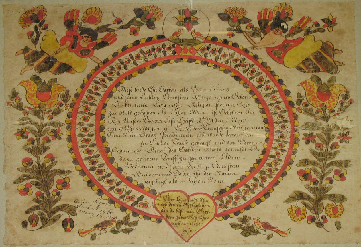 Certidão de Nascimento e Batismo, 1784. de Unbekannt