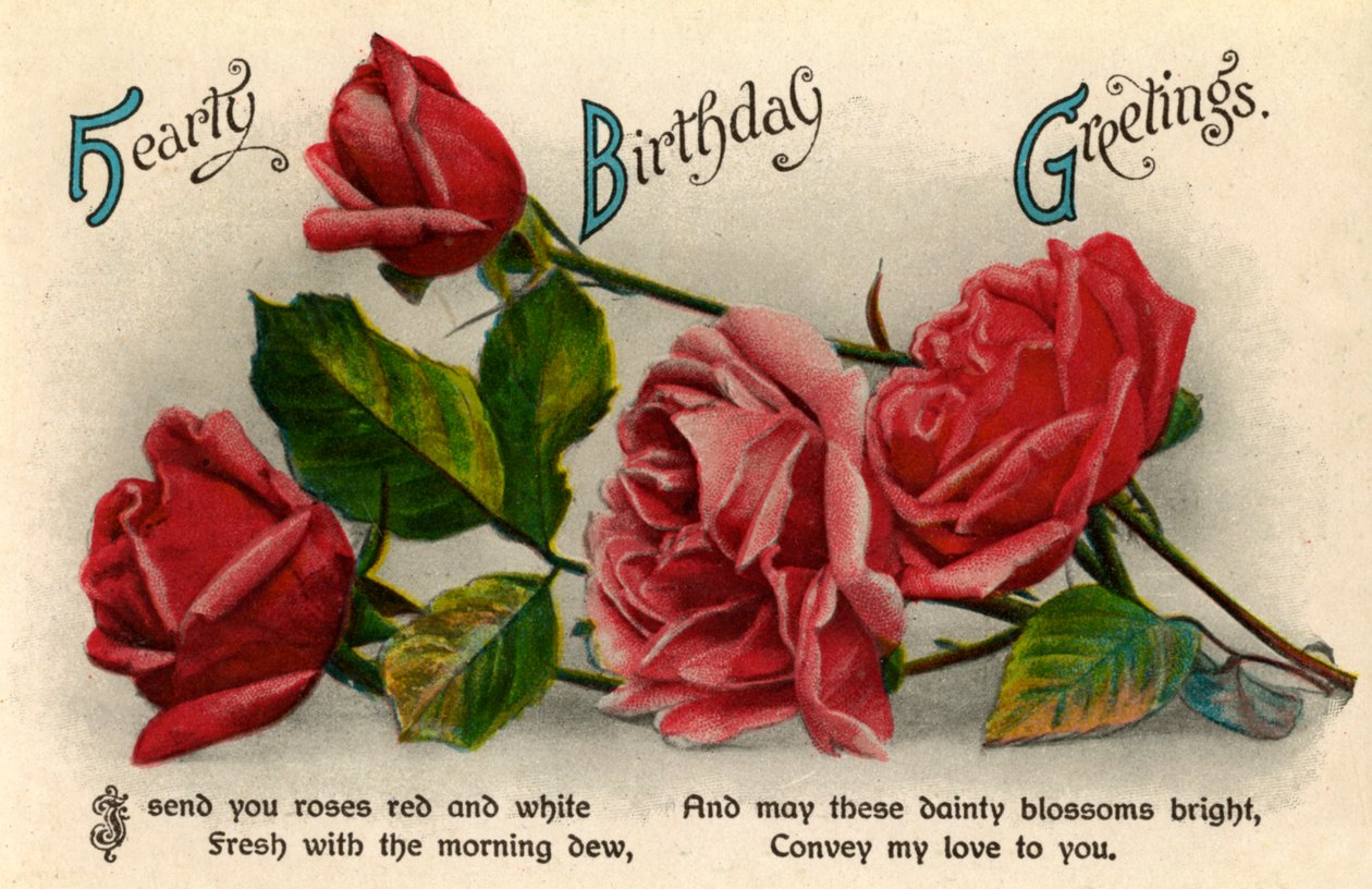 Cartão de aniversário, c1900-1929 de Unbekannt