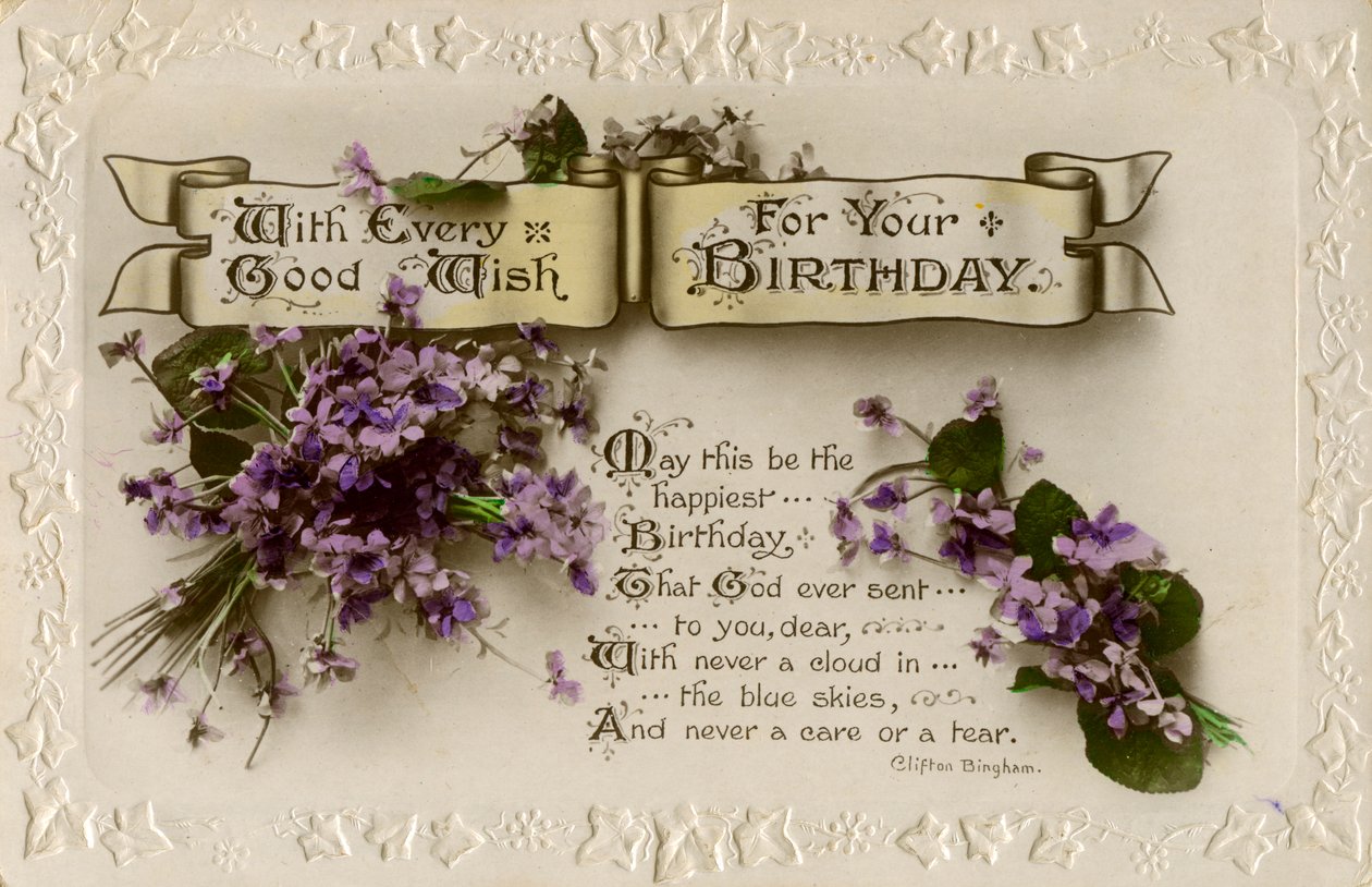 Cartão postal de aniversário, c1919 de Unbekannt