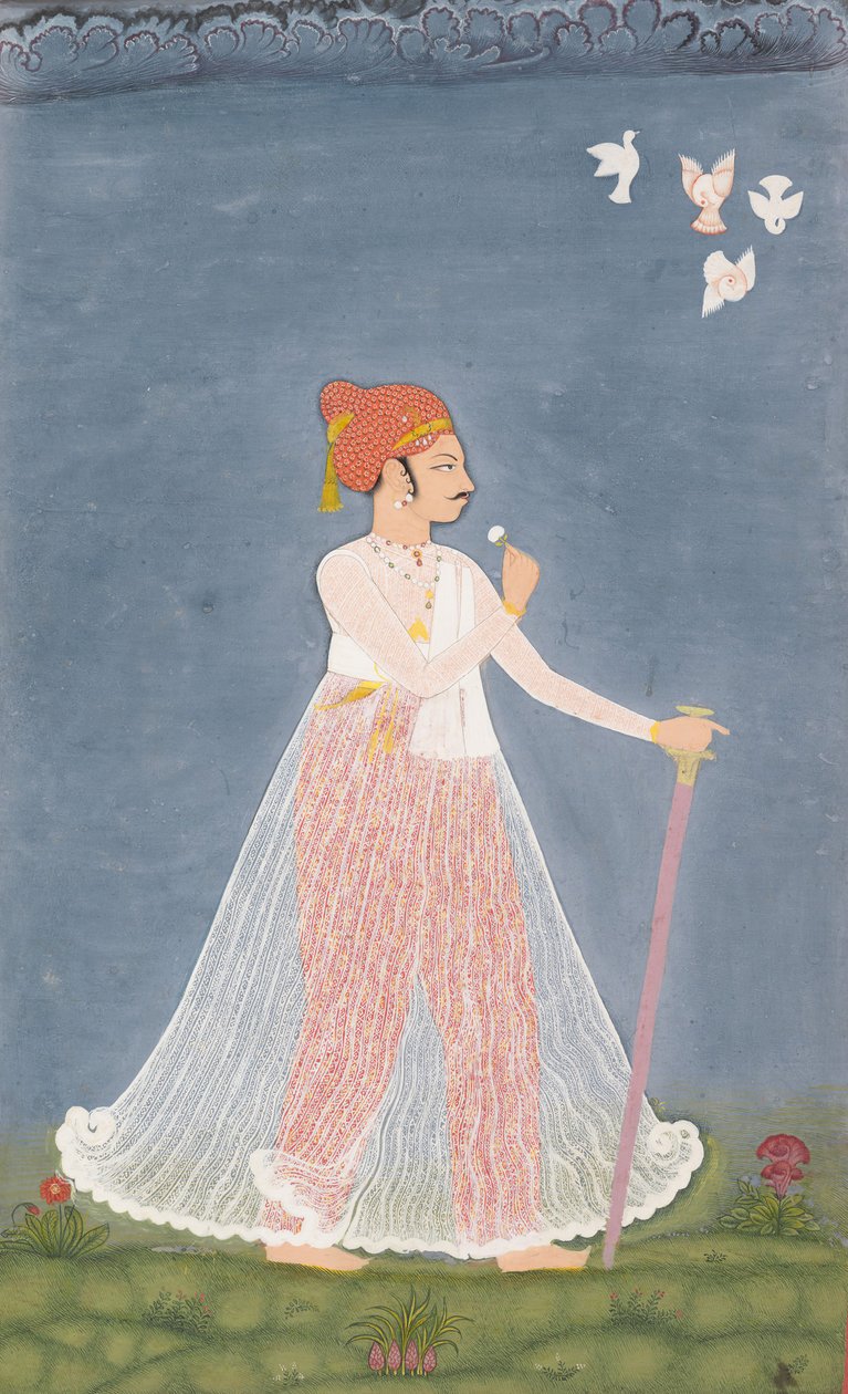 Bishen Singh quando jovem, ca. 1780 de Unbekannt