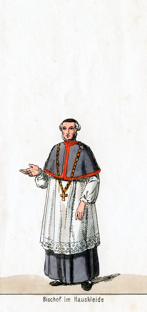 Bispo vestido de casa, figurino para peça de Shakespeares, Henrique VIII, século XIX de Unbekannt