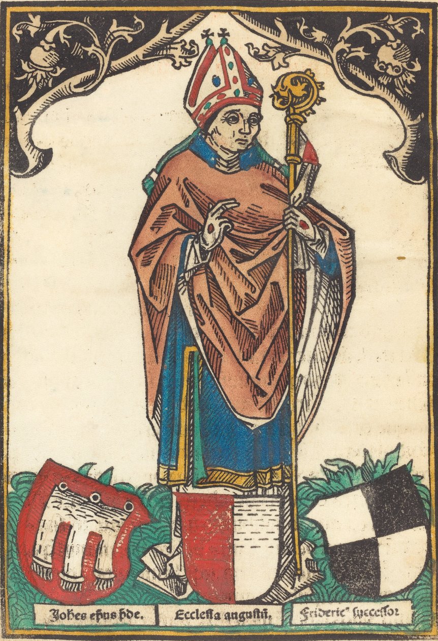 Bispo de Augsburg com três brasões, c. 1485. de Unbekannt