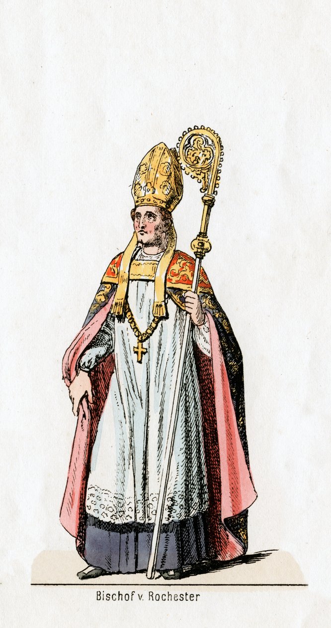 Bispo de Rochester, figurino para a peça de Shakespeares, Henrique VIII, século XIX de Unbekannt