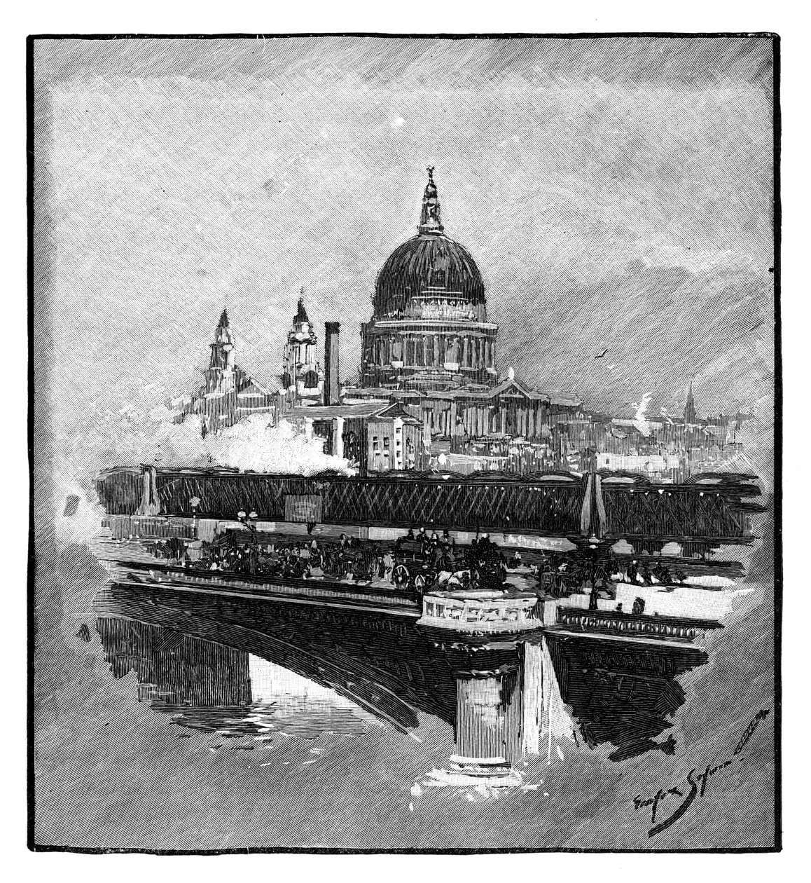 Ponte Blackfriars e Catedral de São Paulo, Londres de Unbekannt