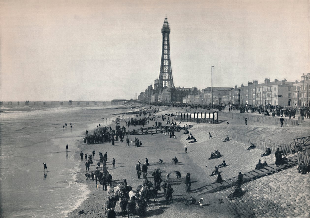 Blackpool - vista da frente, mostrando a torre, 1895 de Unbekannt