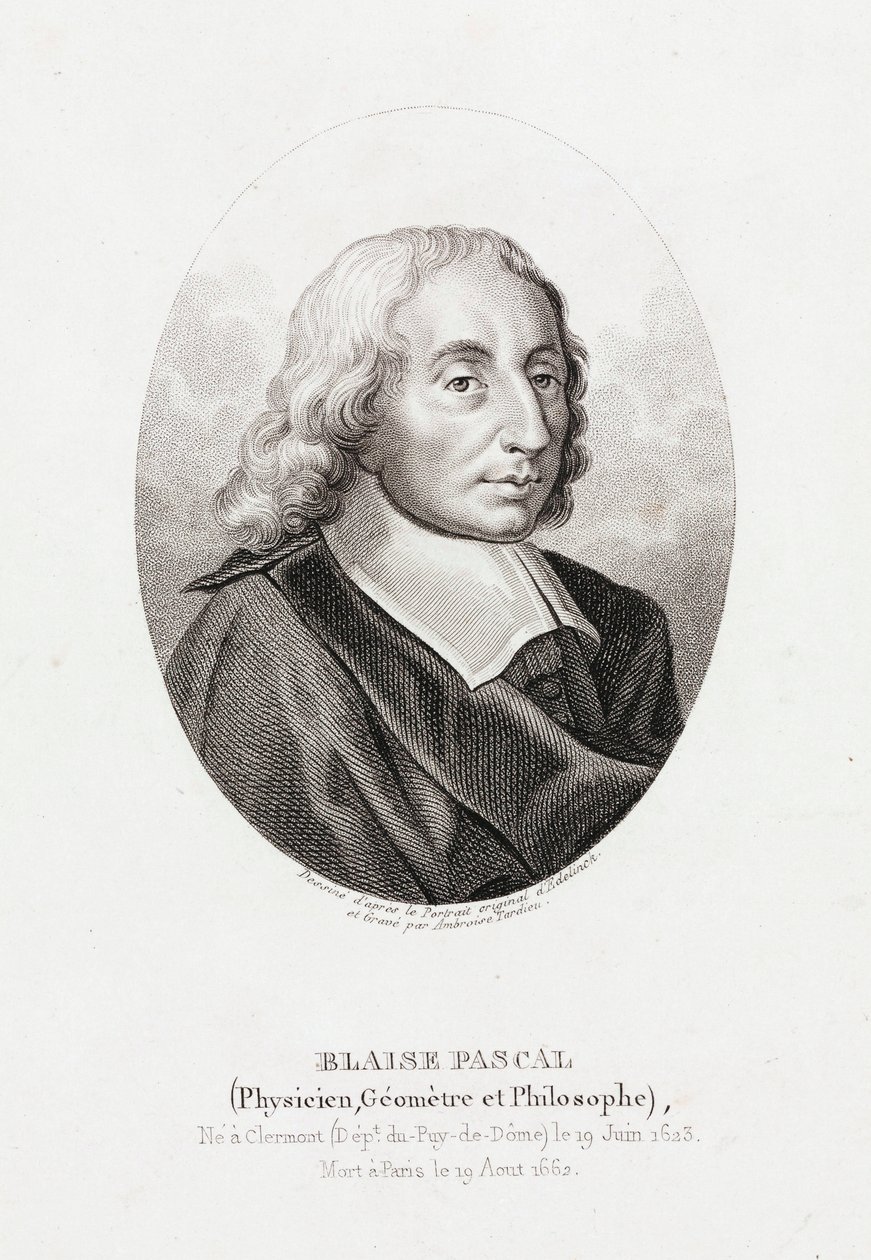 Blaise Pascal, matemático, físico e teólogo francês, c 1660 de Unbekannt