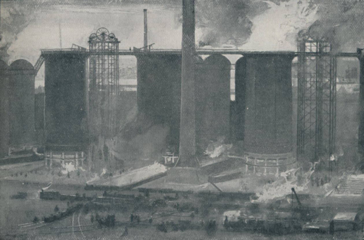 Alto-fornos na Bell Bros. Iron Works, Middlesborough, 1910 de Unbekannt