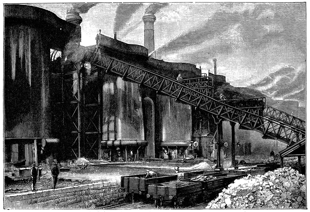 Alto-fornos, Barrow Hematite Iron and Steel Company, Barrow em Furness, Cumbria, 1890 de Unbekannt