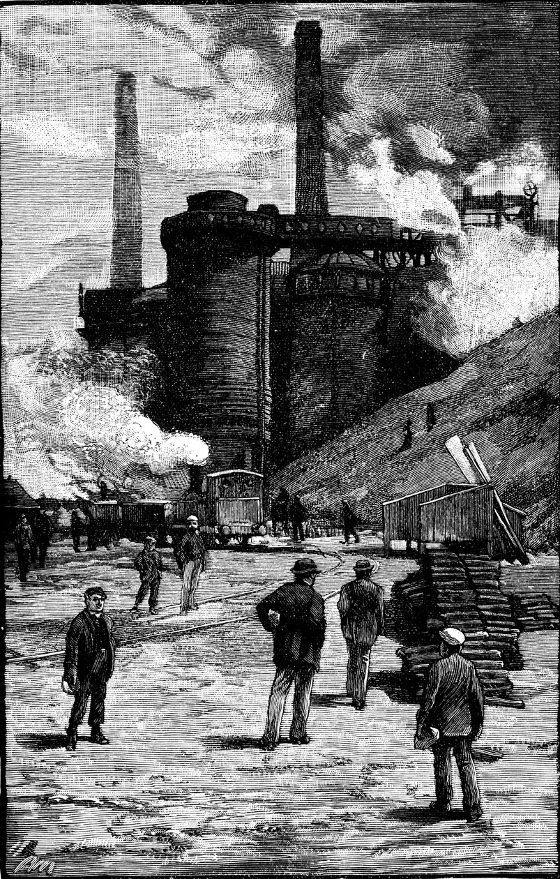 Alto-fornos, Gales do Sul, 1885 de Unbekannt