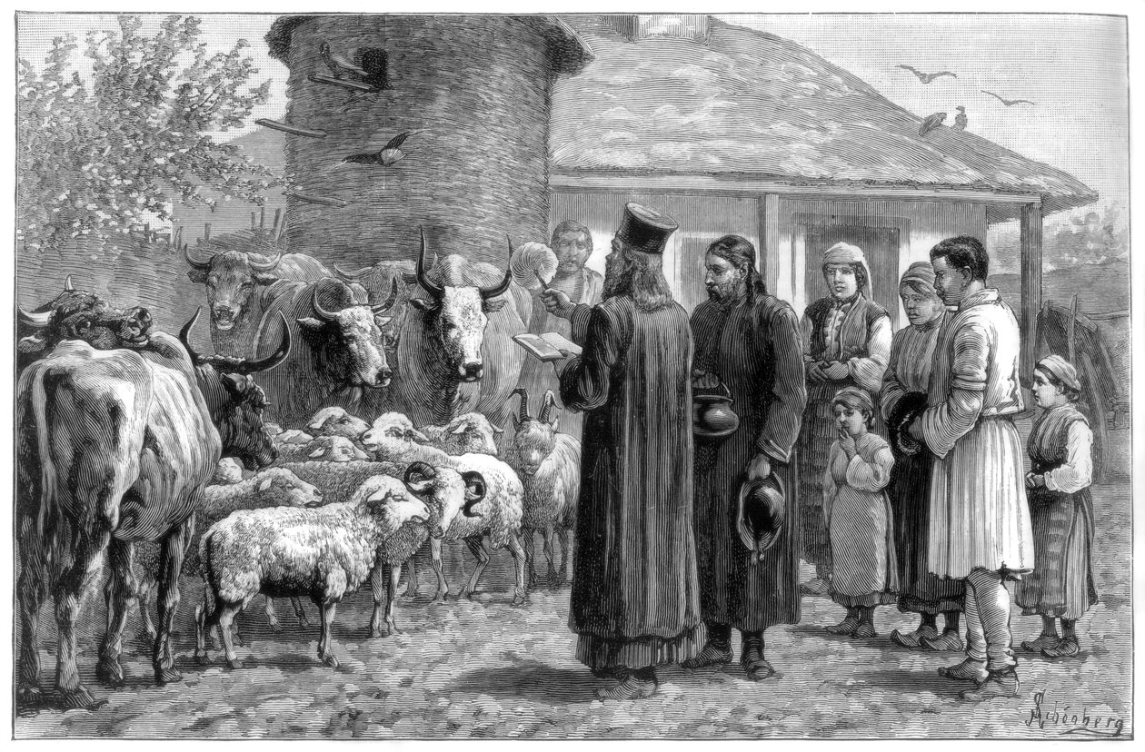 Bênção dos animais domésticos, Bulgária, 1887 de Unbekannt