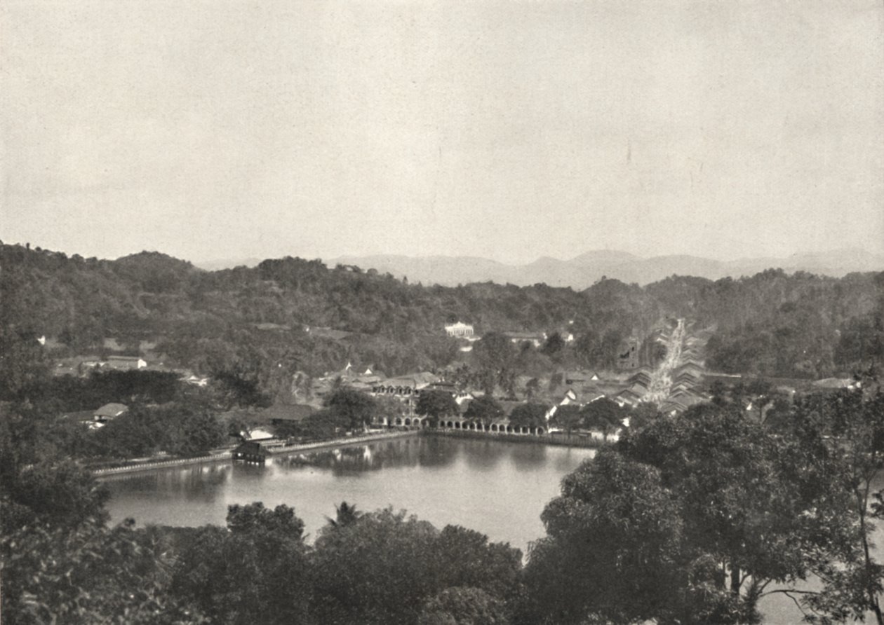 Vista do lago de Kandy de Greory-Road para NNW, 1926 de Unbekannt