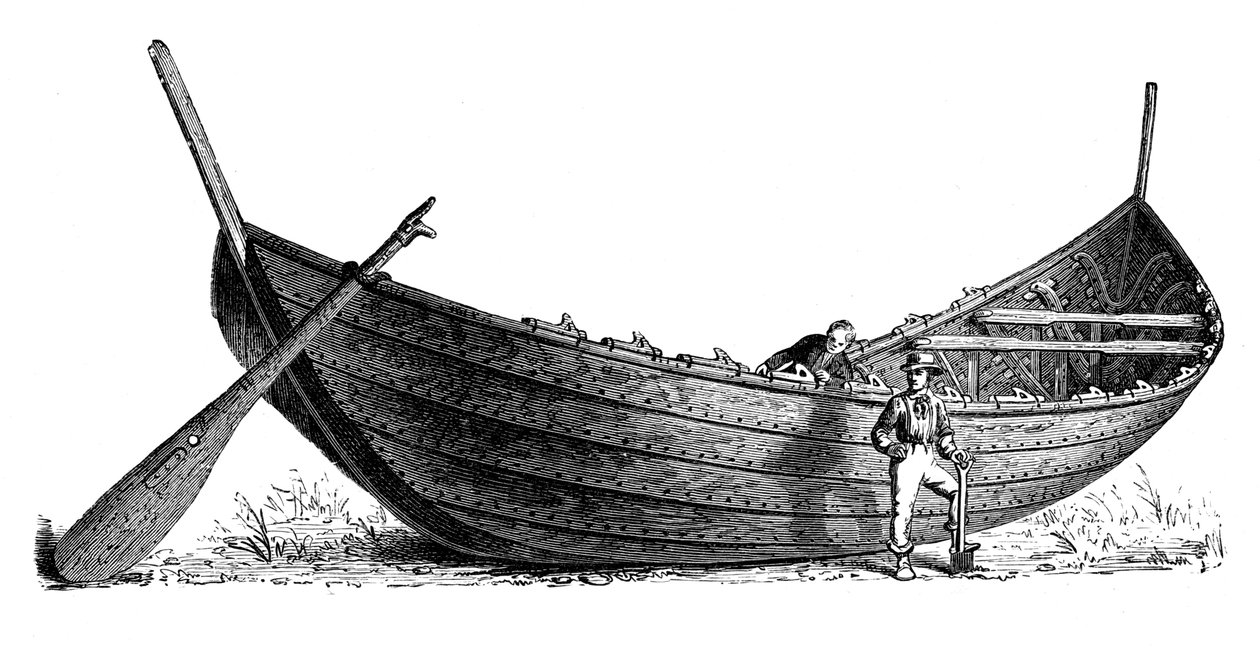 Barco para quatorze pares de remos, encontrado em Nydam, Jutlândia, 1892 de Unbekannt