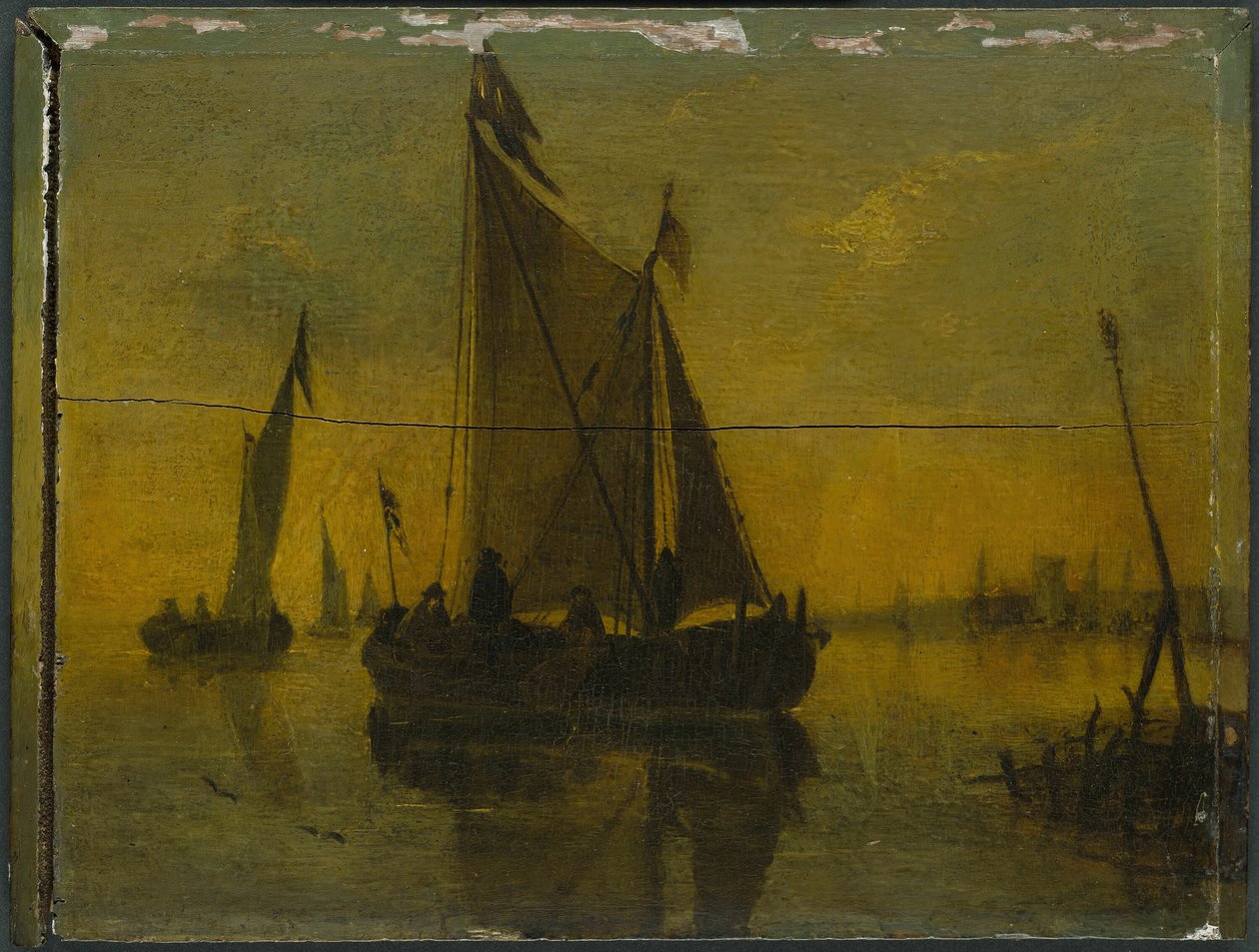 Barcos em um estuário, século XVII. de Unbekannt