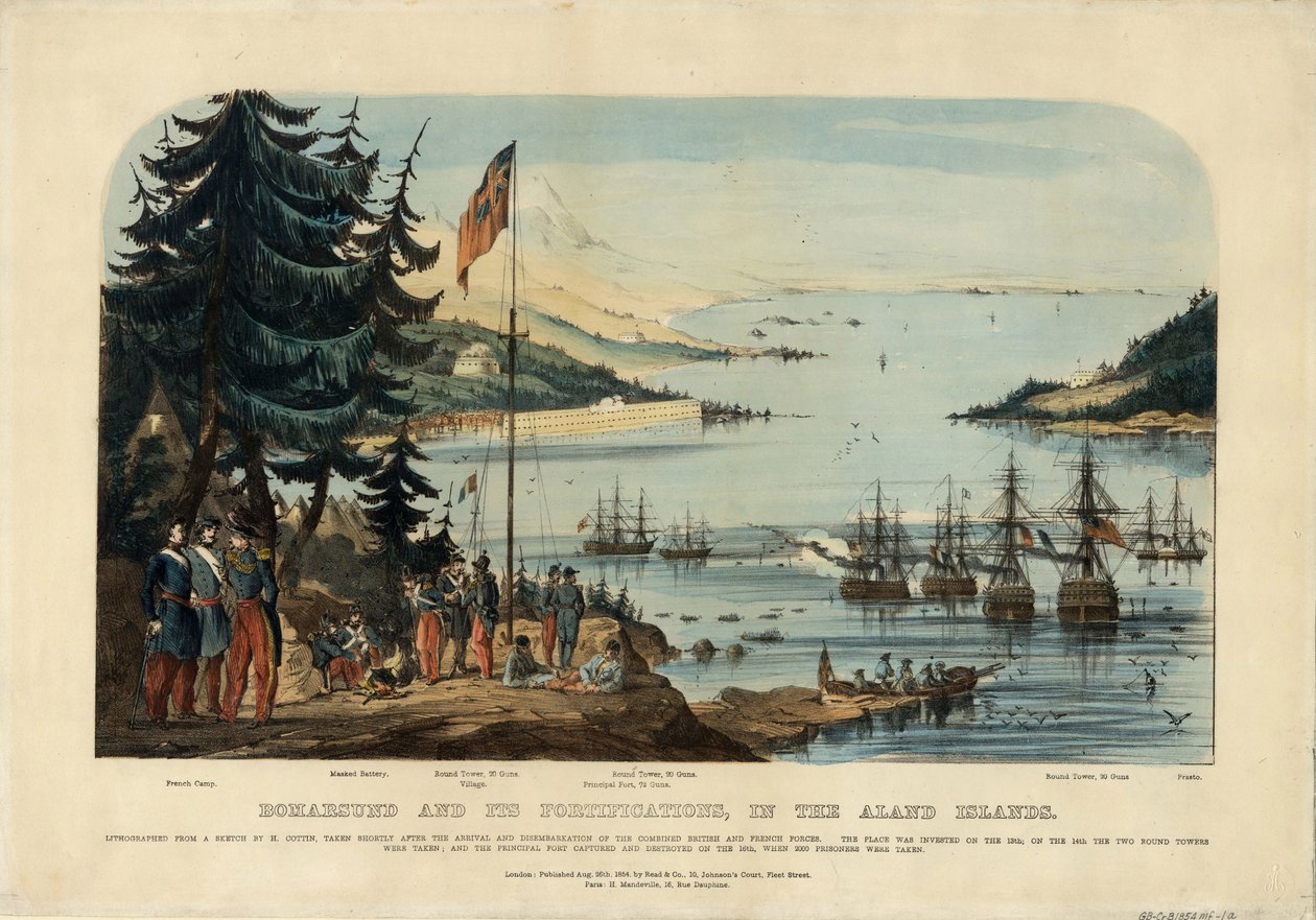 Bomarsund e suas fortificações, nas Ilhas Aland 1854, 1854 de Unbekannt