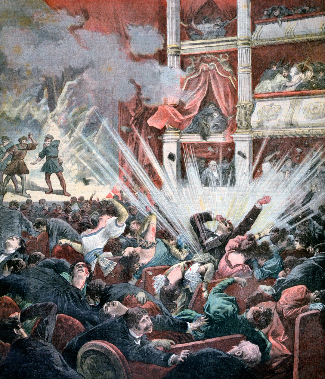 Explosão de bomba no Teatro Liceo, Barcelona, 1893 de Unbekannt