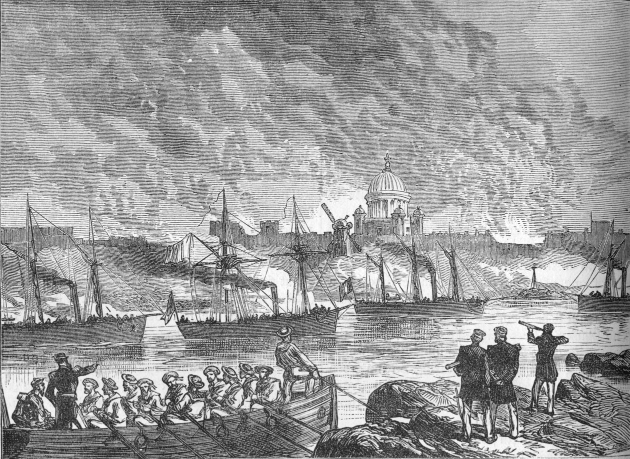 Bombardeio de Sweaborg, c1880 de Unbekannt
