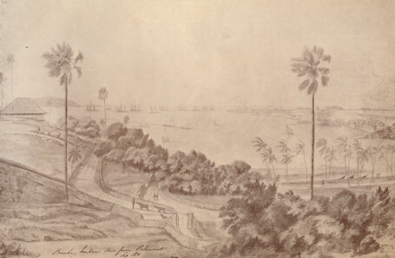 Porto de Bombaim - visto de Belmont, em setembro de 1821, 1936. de Unbekannt