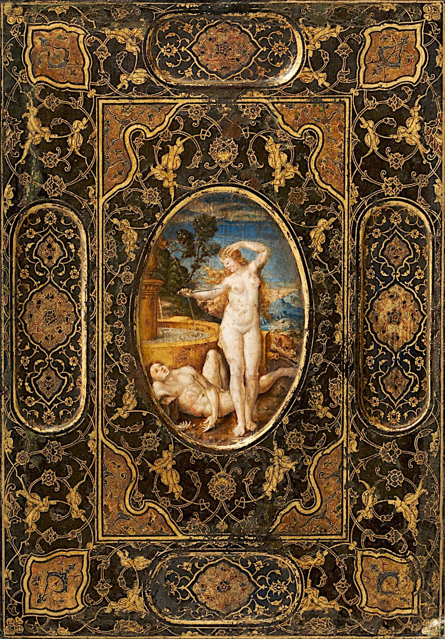 Capa do livro, couro pintado, final do século 16 de Unbekannt