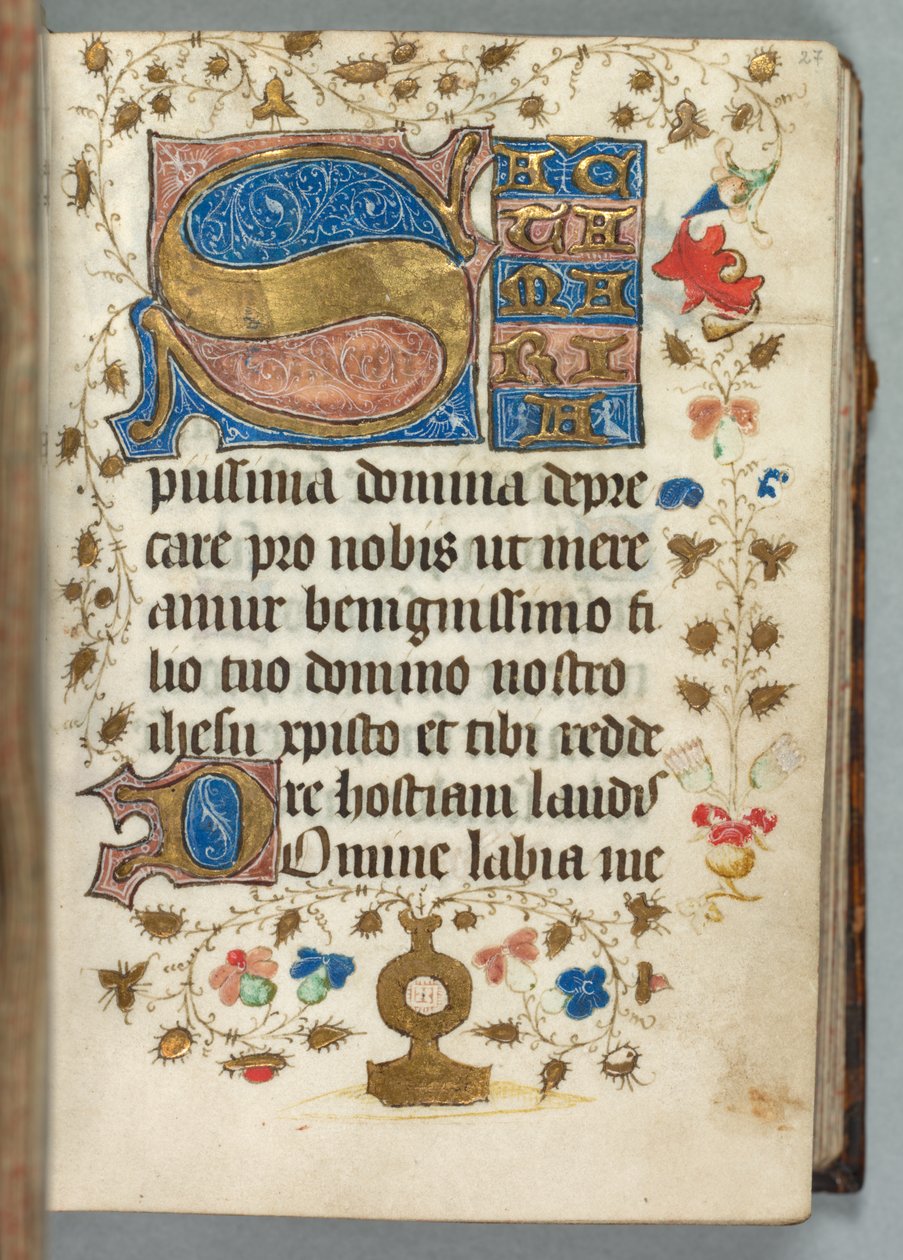 Livro de Horas de Uso de Metz: Fol. 27r, Iniciais decoradas, c. 1440 de Unbekannt