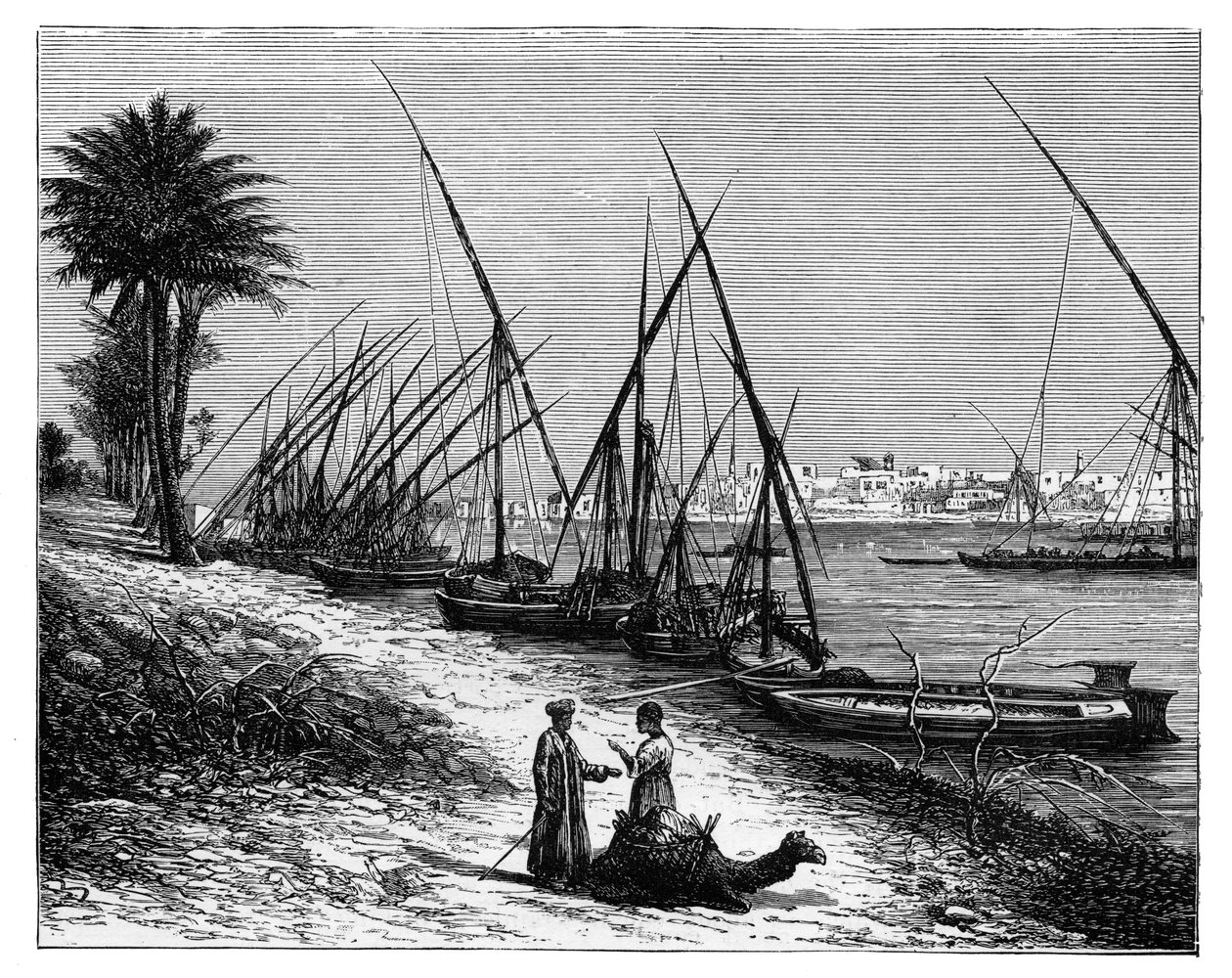 Boulak no rio Nilo, Cairo, Egito, c1890 de Unbekannt