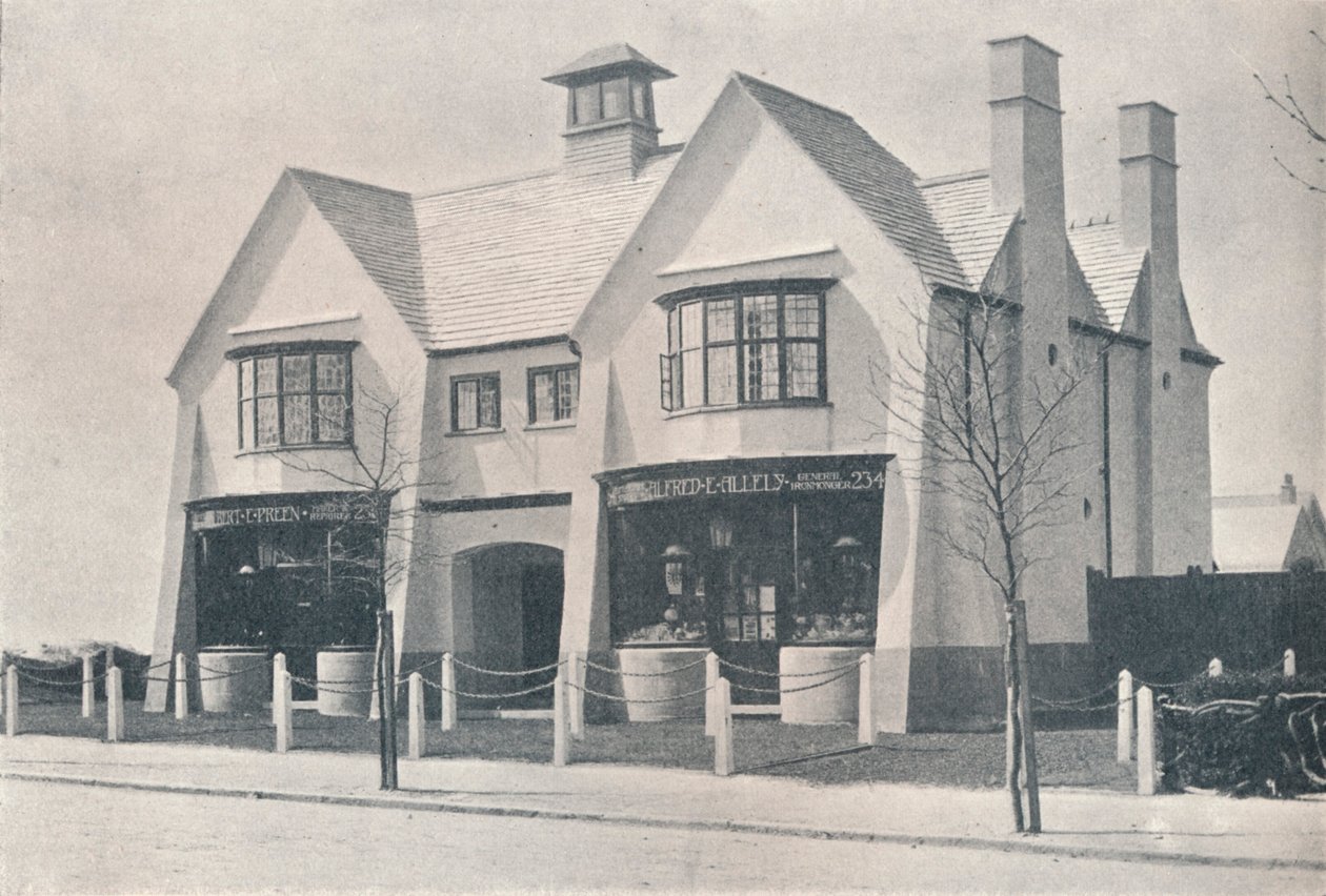 Bournville: duas das lojas da vila, por WA Harvey, c1900 1901-1902 de Unbekannt
