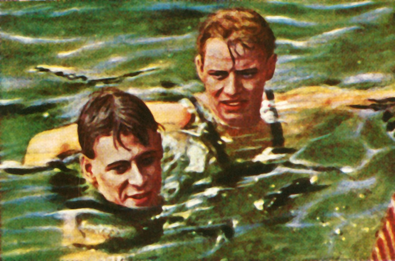 Boy Charlton da Austrália e Arne Borg da Suécia, 1928. de Unbekannt
