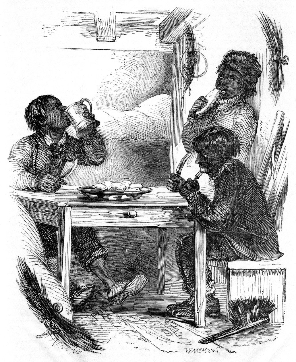 Chaminés de menino comendo sua refeição da noite, 1861 de Unbekannt