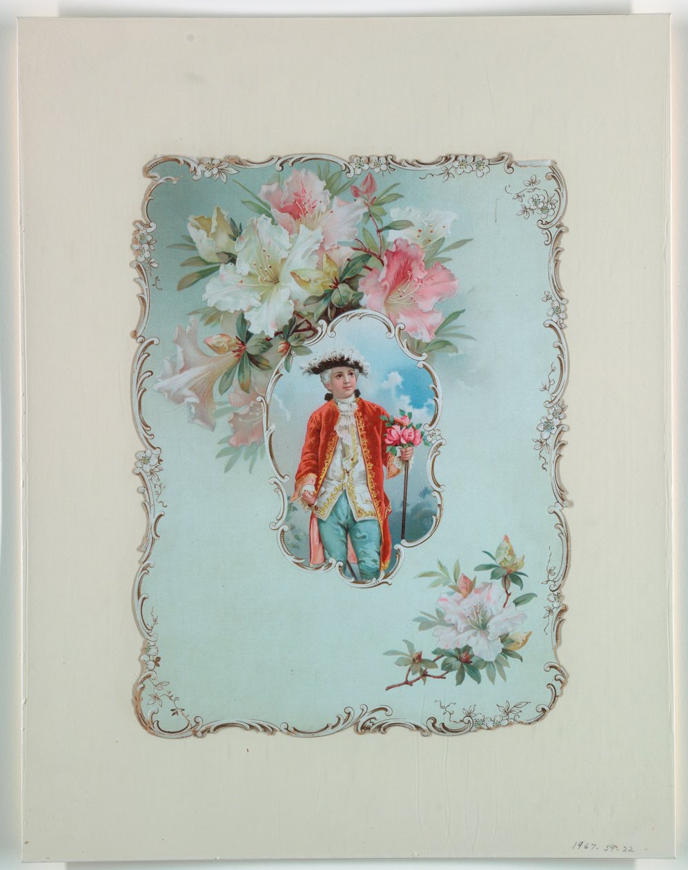 Rapaz com ramo de rosas, 1880-1910 de Unbekannt