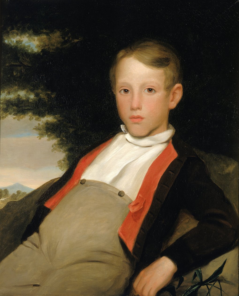 Menino em uma paisagem, c. 1840. de Unbekannt