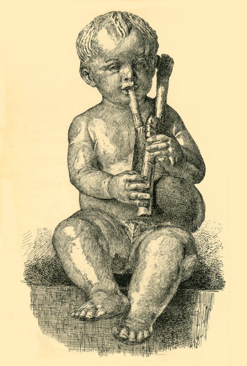 Menino tocando gaita de foles, c1490-1520, 1881. de Unbekannt