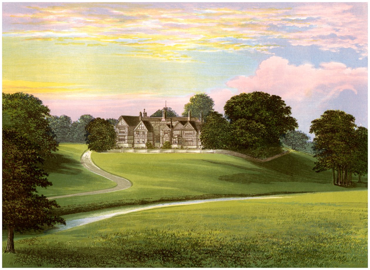 Bramall Hall, Cheshire, casa da família Davenport, c1880 de Unbekannt