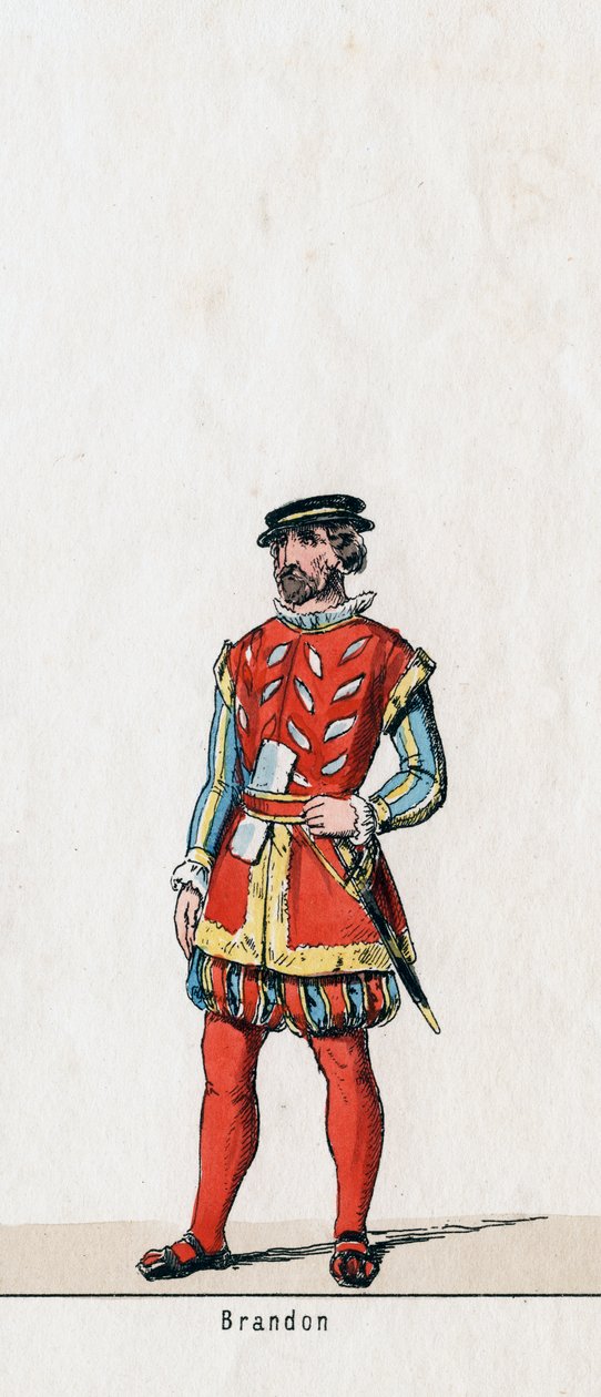 Brandon, figurino da peça de Shakespeares, Henrique VIII, século XIX de Unbekannt