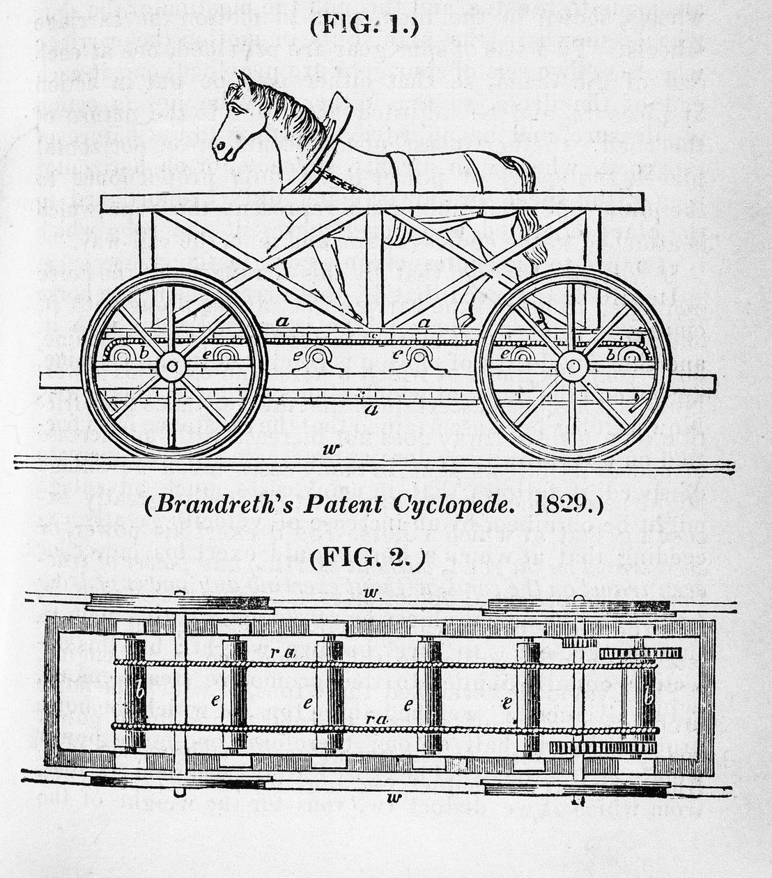Locomotiva movida a cavalo de Brandreths Cycloped, 1829 de Unbekannt