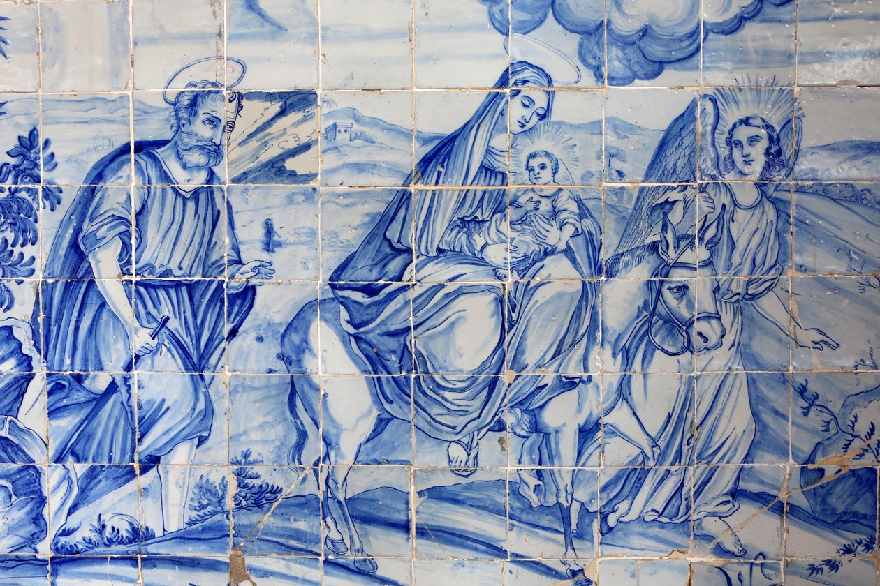 Brasil, Bahia, Salvador : Azulejo na igreja do Bonfim : o vôo para o Egito de Unbekannt
