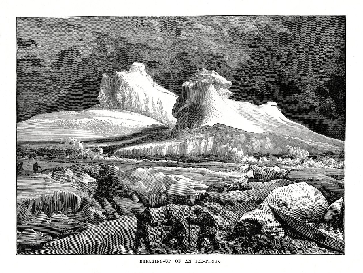 Desmembramento de um campo de gelo, 1877 de Unbekannt