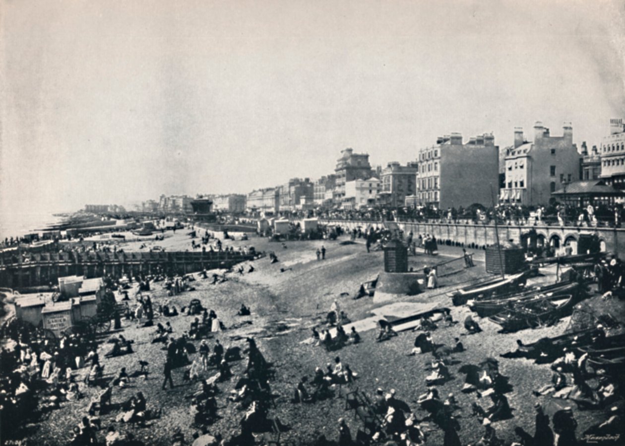 Brighton - um longo trecho da praia, 1895 de Unbekannt